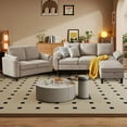 thumbnail image 4 of Pingliang Home Sectional Sofa Couch with Storage Ottoman and Loveseat,Modern 5 Seater Sofa Couch Set,L Shaped Couch with Footstool for Living Room Apartment Studio Office,Beige, 4 of 8