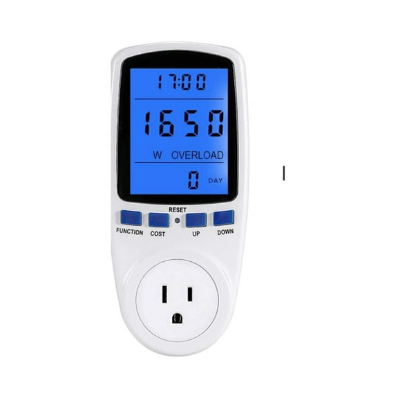 Plug-in electricity usage monitor Home energy consumption analyzer Digital LCD display Watts Volts Amps