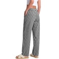 thumbnail image 4 of Sundazz Womens Gingham Pants Cotton Wide Leg Lounge Pants Cute Pajama Pants Comfy Casual Pants,Black,M, 4 of 9