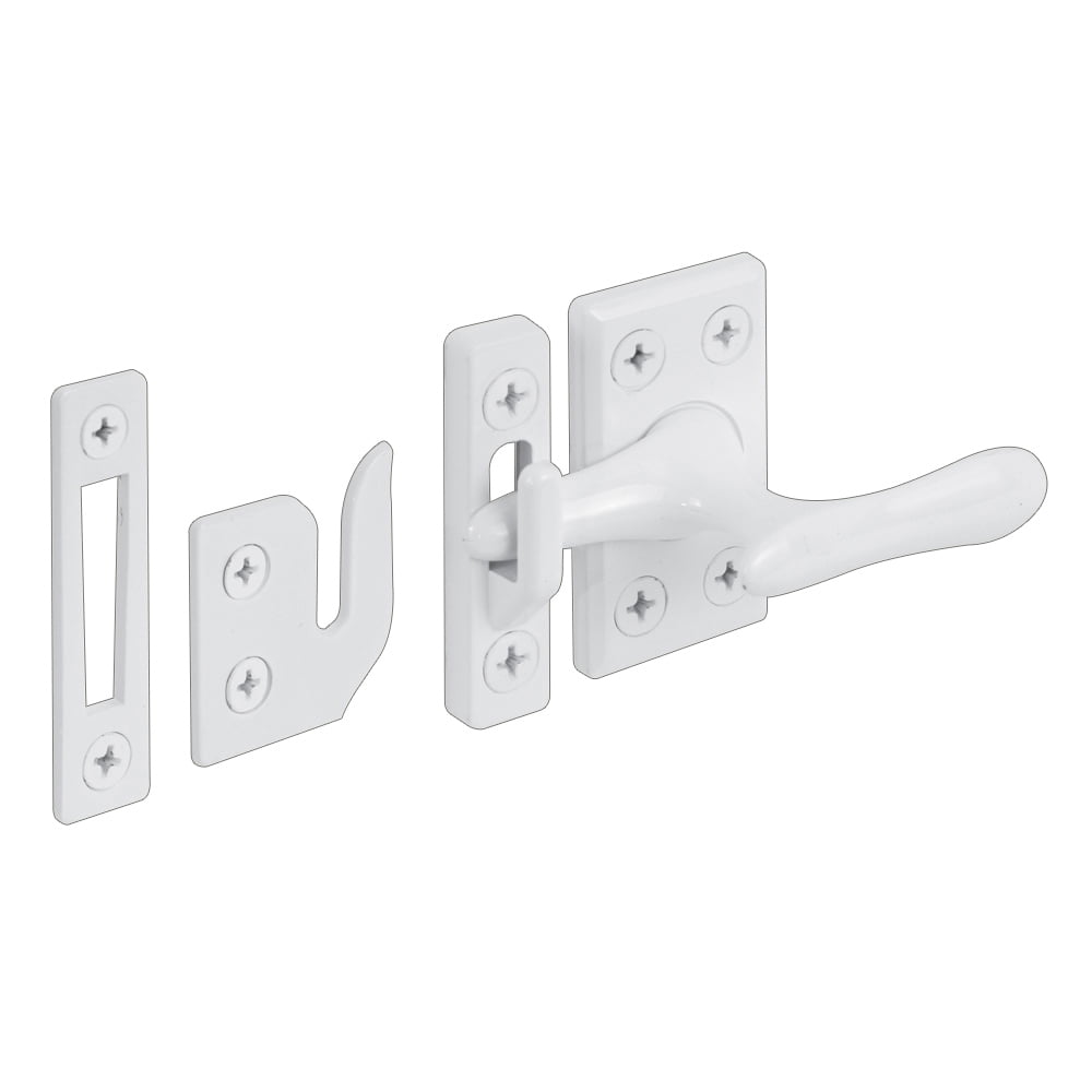 Casement Lock, White, 3 Keepers, Screws (1 set)