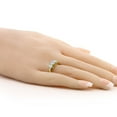 thumbnail image 3 of Gem Stone King 1.00 Ct Lab Grown Diamond and Sky Blue Aquamarine 3-Stone Ring for Women | 18K Yellow Gold Plated Silver | Round 5MM and 4MM (Size 8), 3 of 4