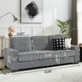 thumbnail image 5 of 83.86" Corduroy Fabric sofa,Modern Compressed Couch, 3-Seater Sofa, Furniture for Living Room, Bedroom, Office (Gray), 5 of 11