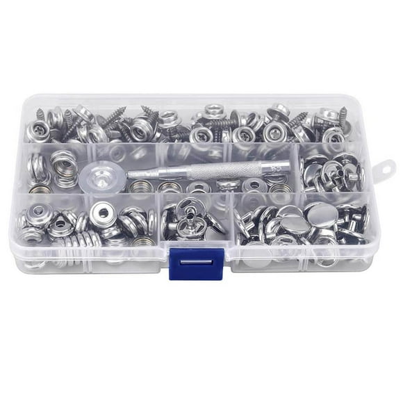 Xingzhi Snap Fastener with Lid Canvas Stainless Steel Non- for slip Buckles Installation Button Replacing Parts Portable Screw Kit