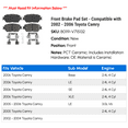 thumbnail image 2 of Front Brake Pad Set - Compatible with 2002 - 2006 Toyota Camry 2003 2004 2005, 2 of 2