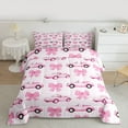 thumbnail image 2 of Feelyou Girl Ribbon Bowknot Twin Comforter Sets, Fashion Race Car Bedding Set, 2pcs, 2 of 8
