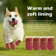 thumbnail image 5 of lajdalh 4-Pack Dog Shoes for Small Medium Size Dogs 1.8"X1.6"(L*w), With a Thermal Velvet-Lined Soft Sole, Non- Soles, And Adjustable Velcro Straps, Dog Boots & Paw Protectors,One Size,Red, 5 of 11