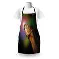 thumbnail image 3 of Horse Apron, Side Portrait of Animal with Psychedelic Colorful Rounds on Starry Backdrop, Unisex Kitchen Bib with Adjustable Neck for Cooking Gardening, Adult Size, Ginger Multicolor, by Ambesonne, 3 of 4
