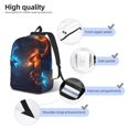 thumbnail image 4 of Naloa Red And Blue Fire Dragon C Canvas Backpack for Men Women Rucksack Casual Travel Daypack College Tote Satchel Bookbag for Teens-Small, 4 of 7