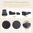 thumbnail image 5 of Big Bean Bag Chair for Adults, Memory Foam Lounger Sofa with Ottoman, Comfy Corduroy Beanbag for Living Room, Bedroom, Dark Gray, 5 of 13