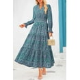 thumbnail image 4 of PRETTYGARDEN Women's Floral Maxi Dress Spring Long Sleeve V Neck Casual A Line Long Flowy Boho Party Dresses, 4 of 7