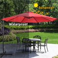 thumbnail image 4 of Alden Design 10 Foot Offset Cantilever Patio Umbrella with Crank, Red, 4 of 11