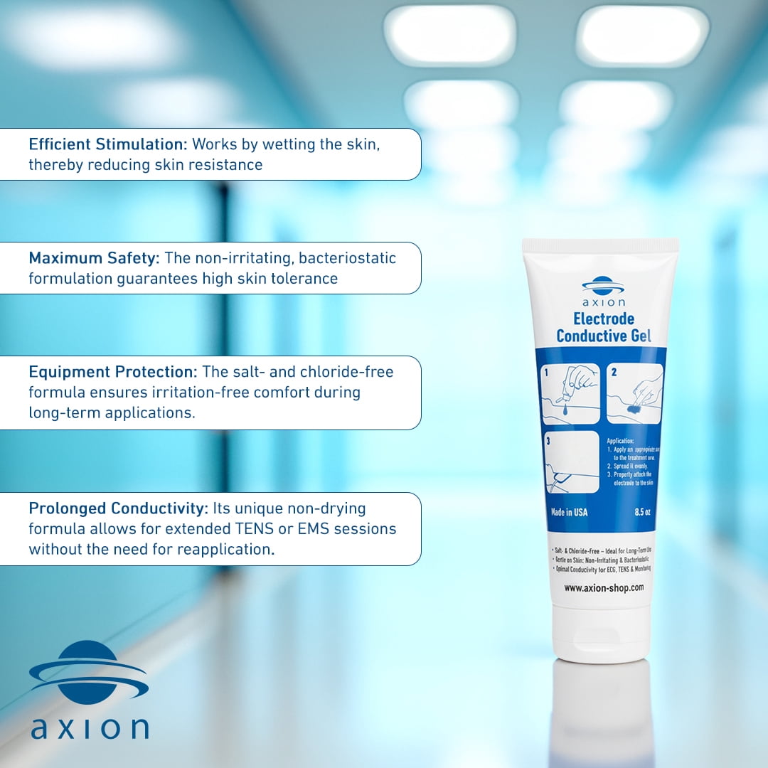axion Conductive Electrode Gel 8.9oz | Improves the conductivity of TENS unit electrode pads | Ideal accessory for TENS units & muscle stimulators | axion