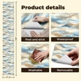 thumbnail image 4 of Peel and Stick Wallpaper Contact Paper Abstract Waves Soft Blue Beige Tones Self Adhesive and Removable 17.7in x 118in, 4 of 8