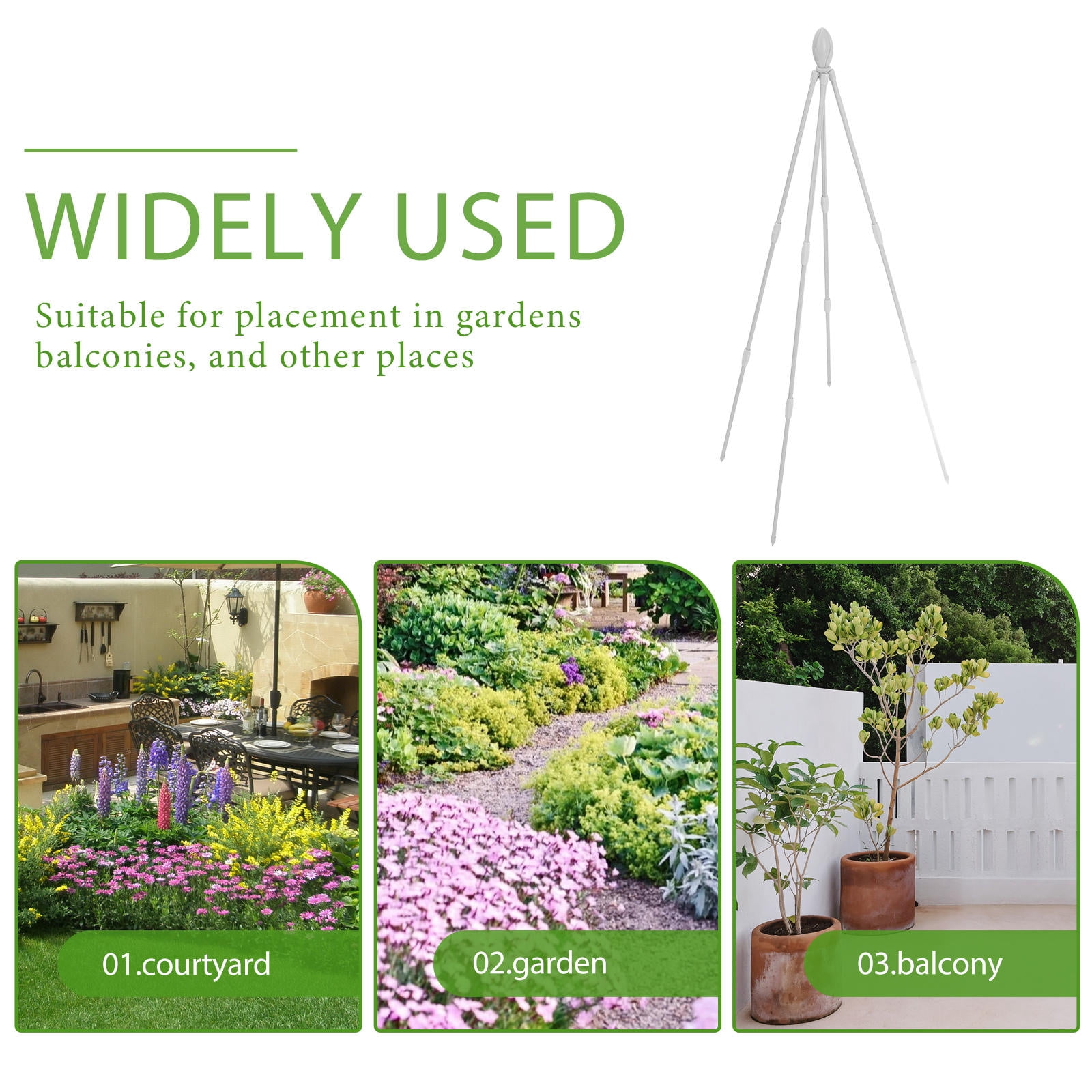 Mobestech Outdoor Plant Trellis White Garden Climbing Support for Vines and Flower Decoration