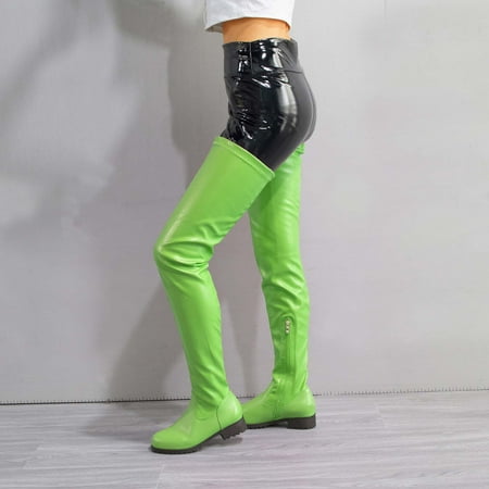 

Qepwscx Womens Thigh High Boots Women s Fashion Large Size Boots Autumn Low-Heeled Over-The-Knee Boots Knight Boots