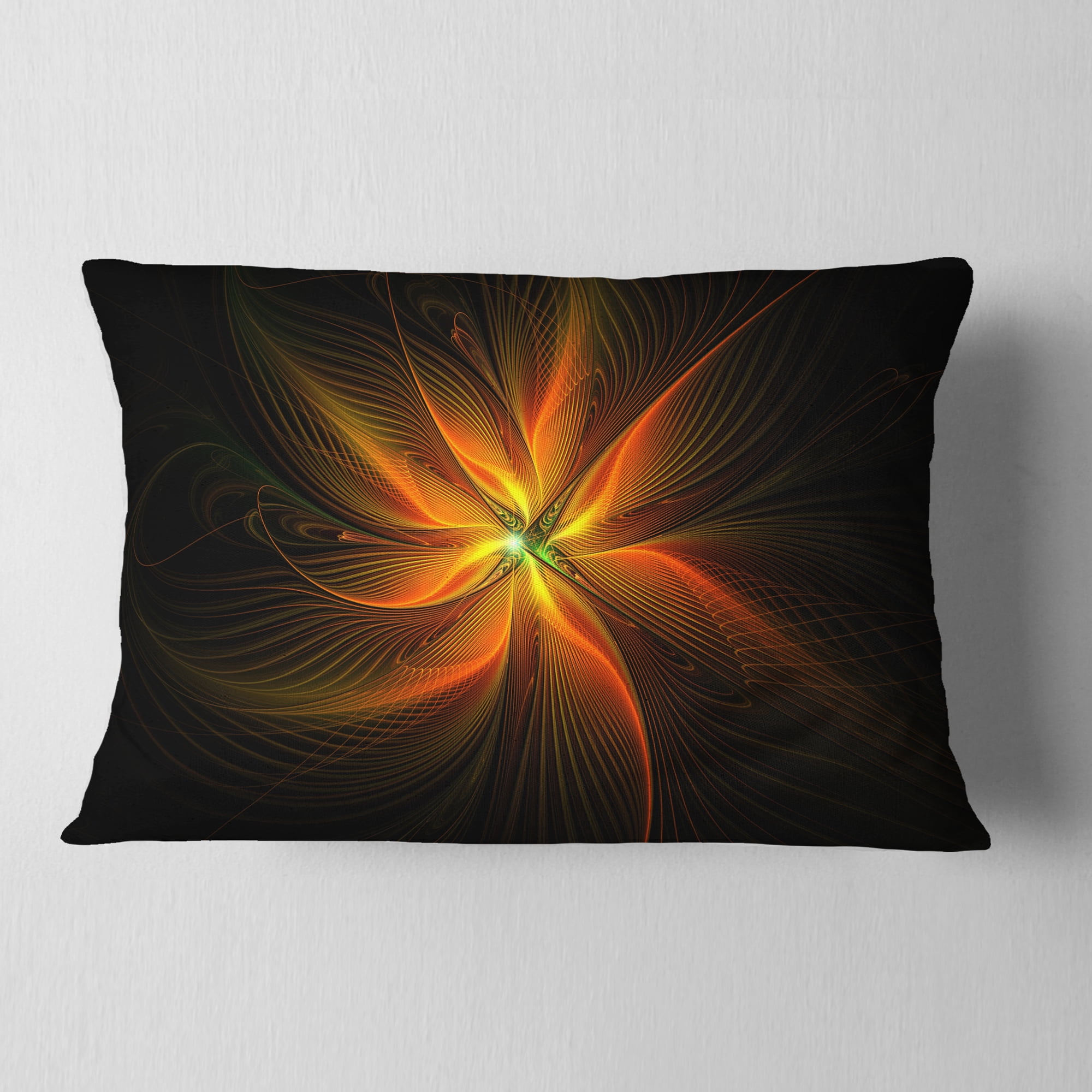 Designart 12" x 20" Gold Polyester Throw Pillow