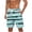 Mint Green, variant on Men's Breathable Striped Board Shorts with Pockets Lightweight Beachwear with Drawstring Waist for Resort Vacations Black M