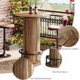 thumbnail image 4 of Table de Bar en Bois de 39,4 Po H, Table Ronde de Bistro/pub avec Repose-Pieds à Anneau en Métal, 4 of 5