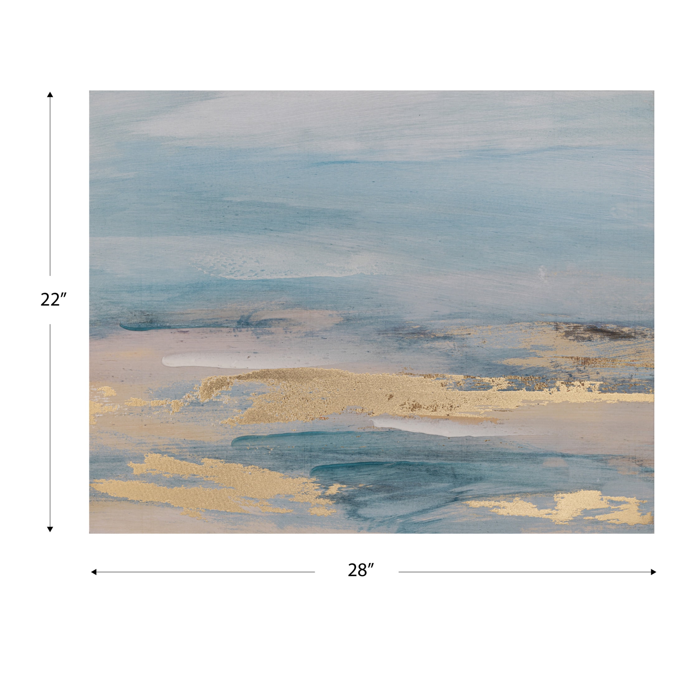 Gallery Solutions 28x22 Serene Landscape Canvas Art - Hand-Painted Embellishments and Textured Stucco, MDF Frame with Sawtooth Hangers for Large Wall Décor