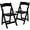 Black, variant on Bowery Hill Wooden Vinyl Seat Folding Chair in White (Set of 2)