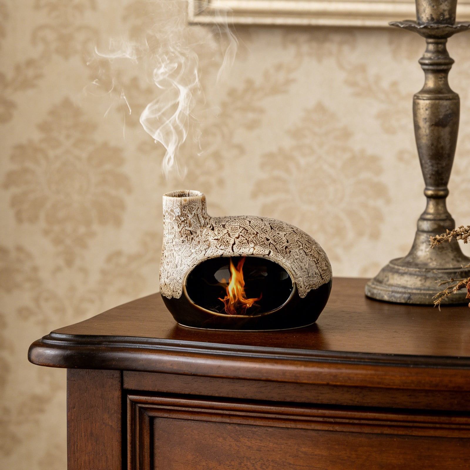 Inerposs Handcrafted Ceramic Palo Incense Censer, Wood Sticks Incense Holder, Aromatic Cone Burner, Home Decor for Relaxation and Meditation, Unique Gift for Friends and Family