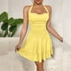 thumbnail image 2 of Vestido informal de mujer a la moda: diseño con cuello corazón y fruncidos, poliéster, perfecto para primavera/verano, combínalo con tacones/sandalias, tallas XS-L, 2 of 8