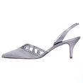 thumbnail image 4 of Womens Adrianna Papell Haven Pointed Toe Slingback Dress Pumps - Silver, 4 of 6