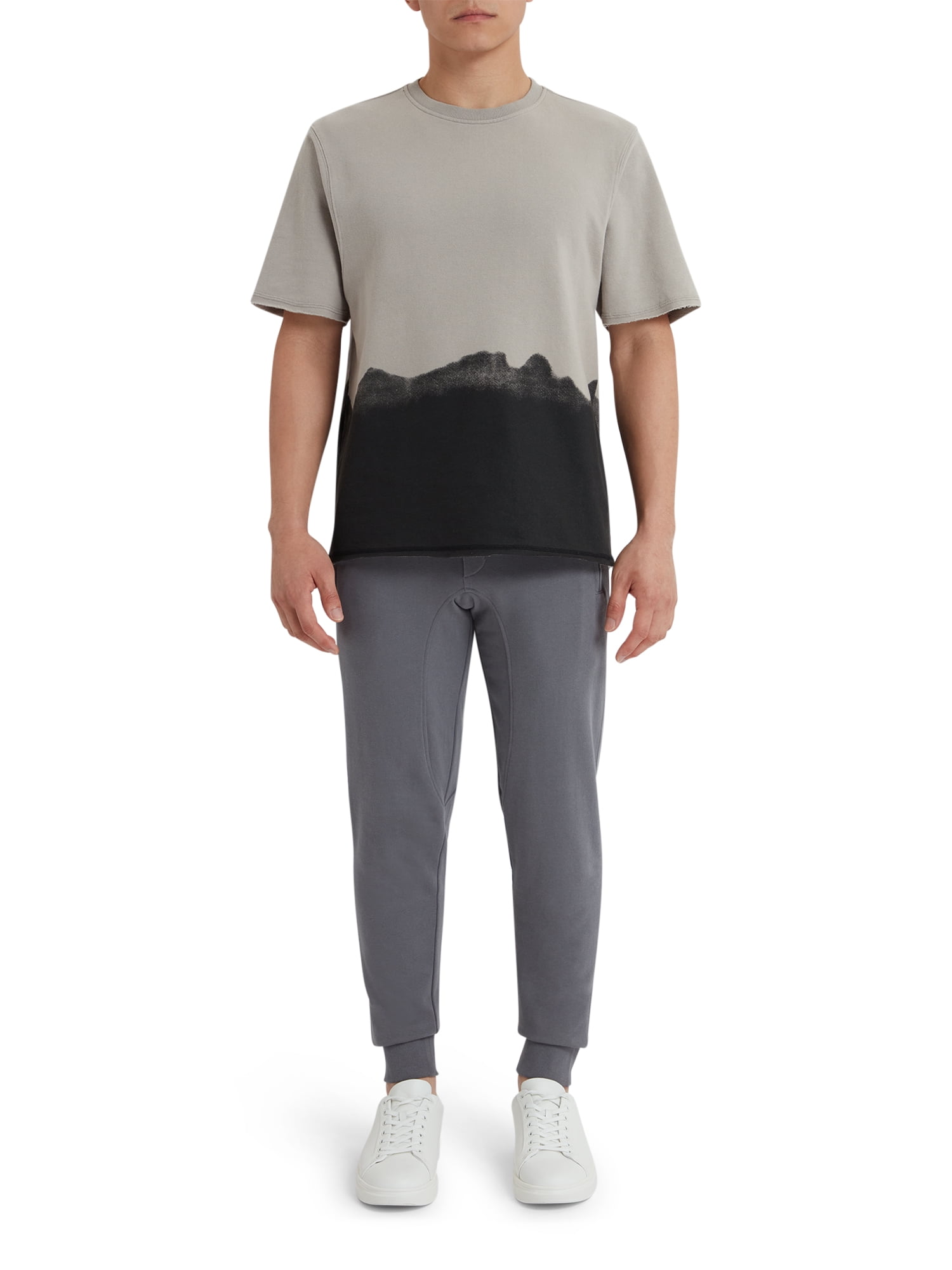 EPIC Studio Men's & Big Men's Dip Dye Short Sleeve French Terry Sweatshirt, Sizes S-3XL