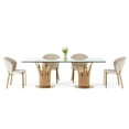 thumbnail image 5 of Modrest Paxton 87" Modern Glass & Steel Dining Table in Clear/Rose Gold, 5 of 5
