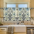 thumbnail image 2 of Yayeee Kitchen Curtains Tier Set of 2 Light Filtering 57"x24" Over Sink Window Panels, Blue Floral Pattern, 2 of 7