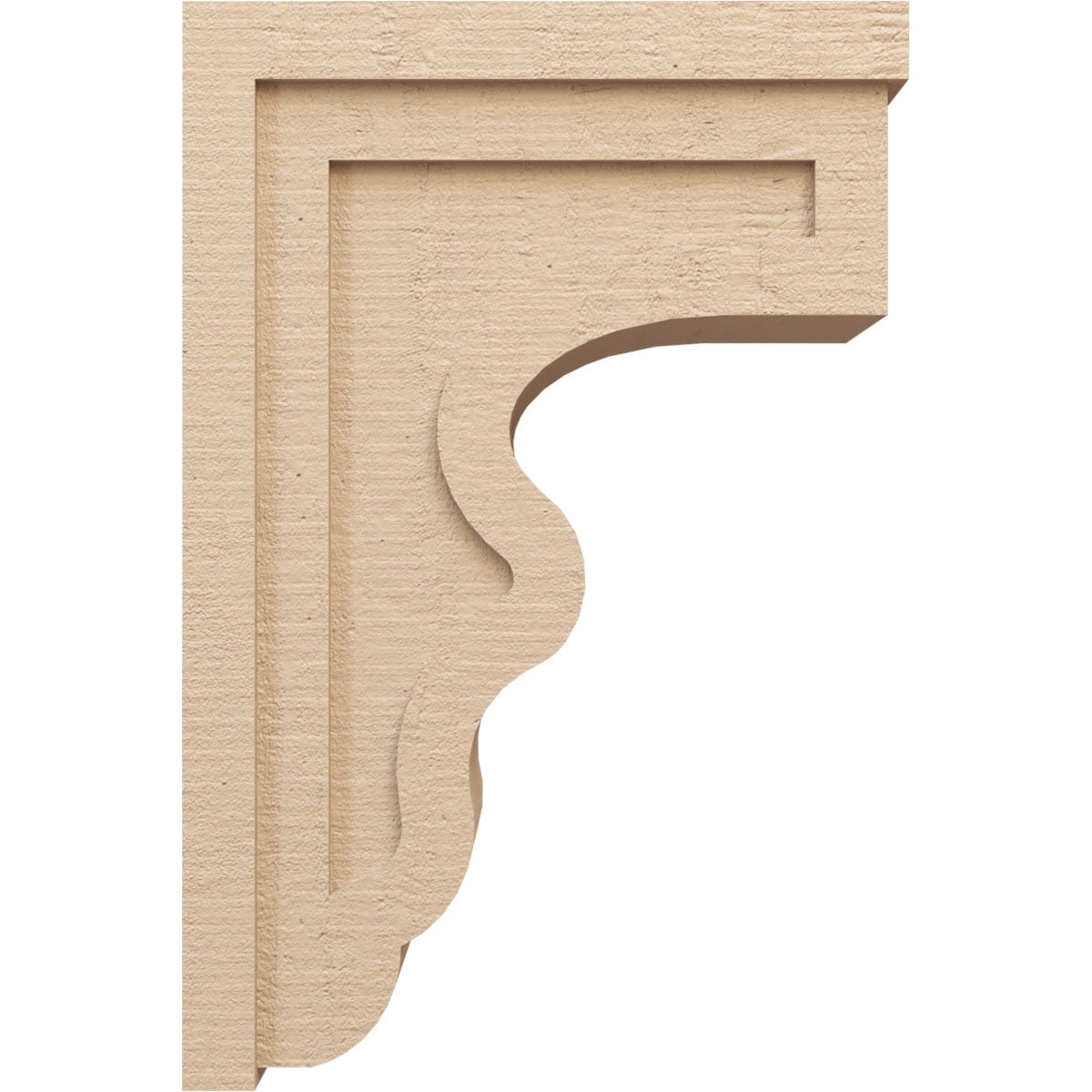 10"W x 20"D x 30"H Classic Highland Rough Cedar Woodgrain TimberThane Corbel, Primed Tan