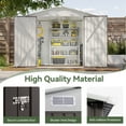 thumbnail image 2 of Aoxun 7.8’x 5.7’ Outdoor Storage Shed, Metal Garden Tool Shed with Lockable Door, Galvanized Steel Shed for Backyard, Lawn and Patio, Gray, 2 of 7
