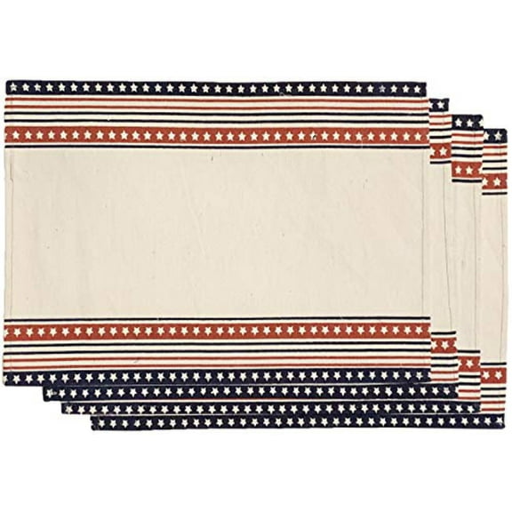 American Flag with Star for 4th of July Parties Tapestry Placemats Independence