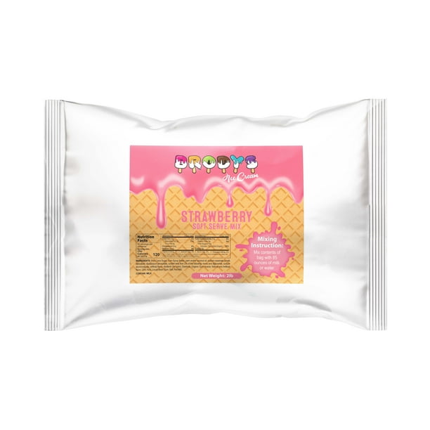 Brodys Soft Serve Ice Cream Mix Powder, Strawberry, 2 lb Bag