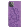 thumbnail image 5 of Feishell Wallet Case For iPhone 15, Magnetic Folio Card Slots Holder Kickstand Premium PU Leather Butterfly Patterned Embossed with Wrist Strap Cover For iPhone 15, Purple, 5 of 13