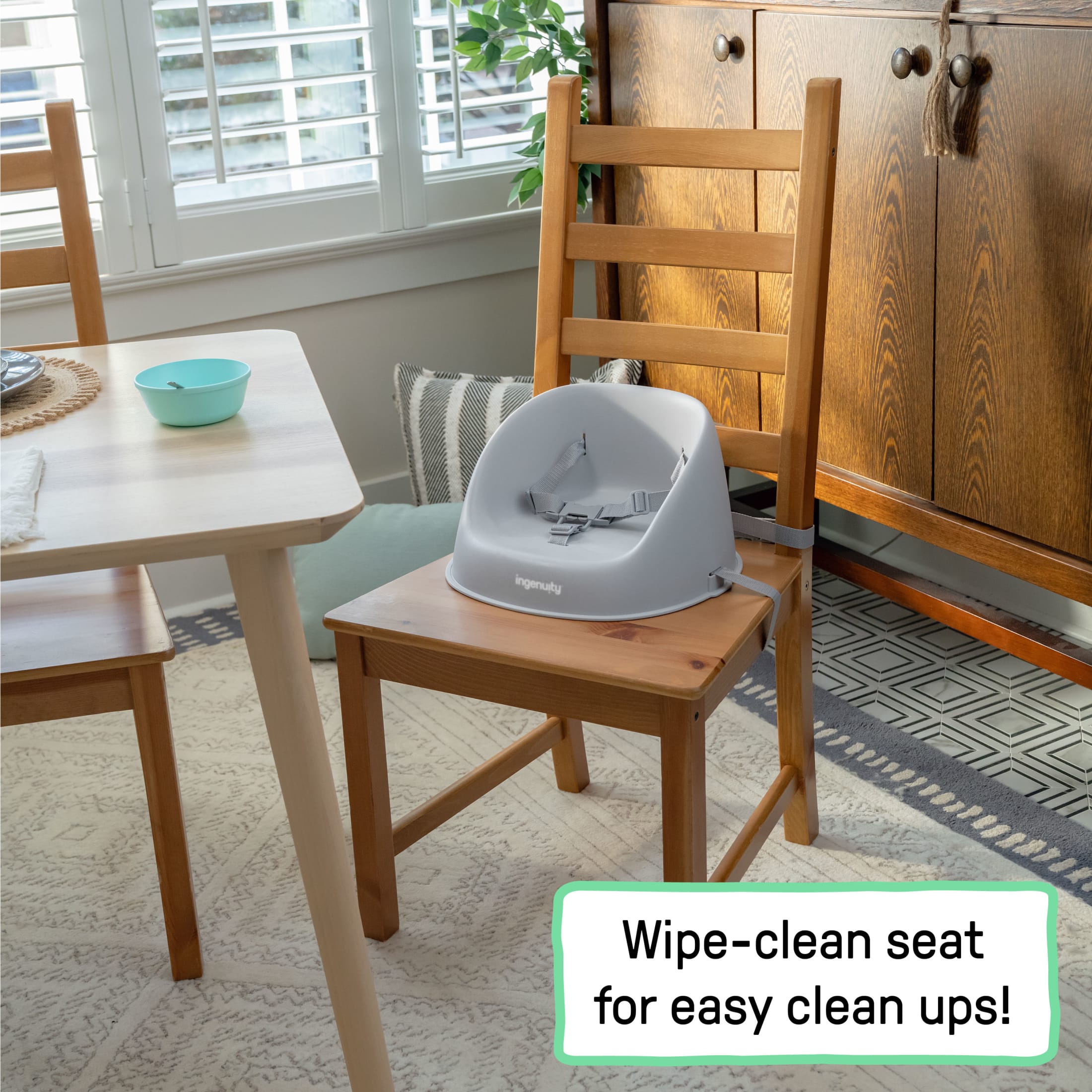 Ingenuity My Spot Easy-Clean Booster Seat, Grey photo 3
