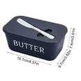thumbnail image 4 of BUTOMKY Butter Dish with Lid - Plastic Butter Storage Container, Large Countertop Butter Keeper for Refrigerator & Kitchen (Includes Butter Knife) White Blue, 4 of 7