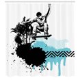 thumbnail image 3 of Ambesonne Grunge Shower Curtain, Young Boy Skater Exotic, 69"Wx84"L, Black Pale Blue, 3 of 3