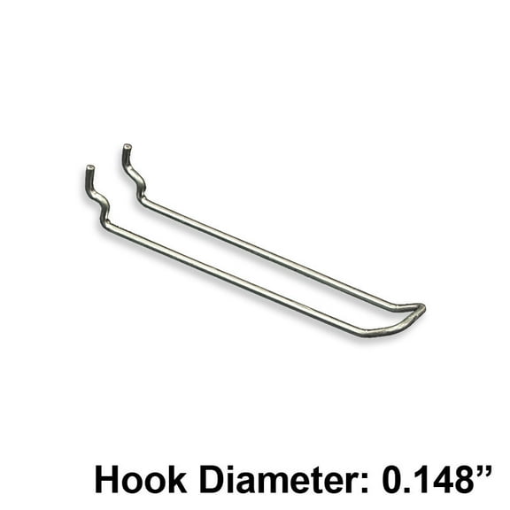 6" Metal Wire Loop Hook: 0.148" Diameter, 50-Pack