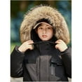 thumbnail image 3 of Otqutp Boys Puffer Winter Coat Big Kids Multi Pocket Sherpa Lined Fu𝗿 Hooded Jacket Teens Water-Resistant 𝗦now Parka Coats, 3 of 4