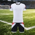 thumbnail image 4 of BRGZLK Kids Soccer Jerseys Summer Boys Girls Breathable Comfortable Short Sleeve Tops and Shorts Athletic Jersey Training Uniforms Outfits White 2XS, 4 of 5