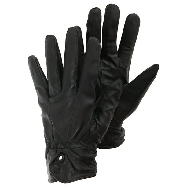 Ladies Womens Plain Genuine Leather Gloves