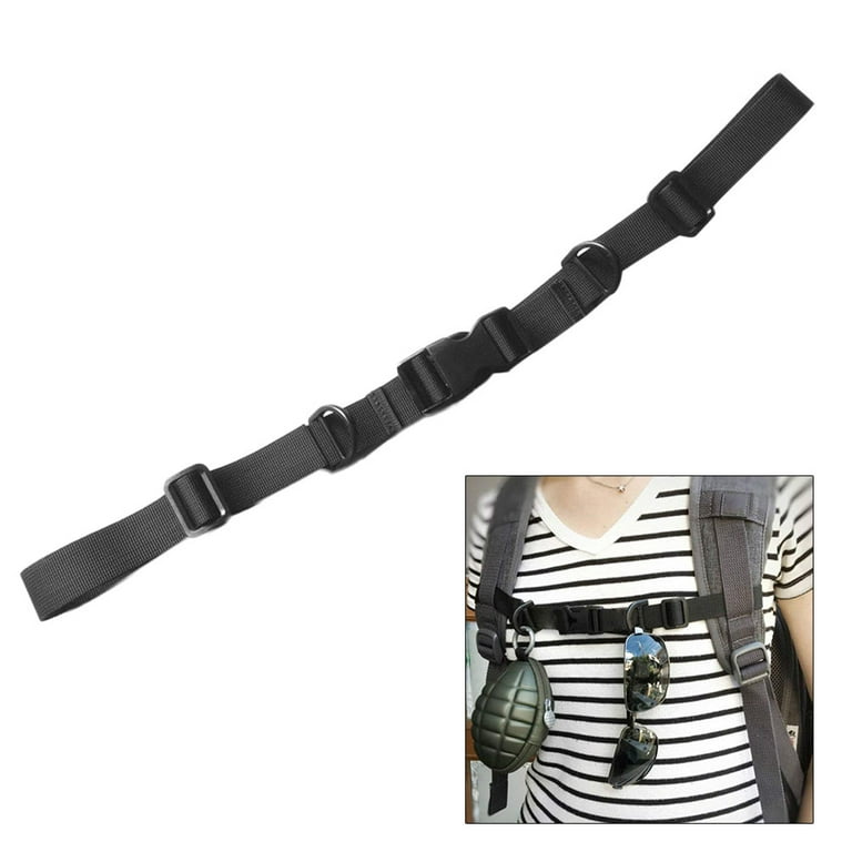 Ueetek Shoulder Straps with Clips Adjustable Replacement Chest Belt Backpack Straps Nylon for Hiking Jogging (Black), Adult Unisex, Size: 40