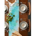thumbnail image 2 of ERUNPONLY Teal Coastal Slippers Table Runner - 90 Inch Long Summer Beach Shell Seaside Cotton and Linen Blended Dress Scarves Farmhouse Table Runner for Kitchen Dining, Coffee Table, 13"x90", 2 of 8