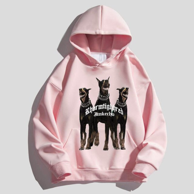 Ropa deportiva con capucha para hombre, Jersey Retro con estampado de Doberman, moda informal, ropa de calle Unisex de gran tamaño, otoño xuanjing unisex