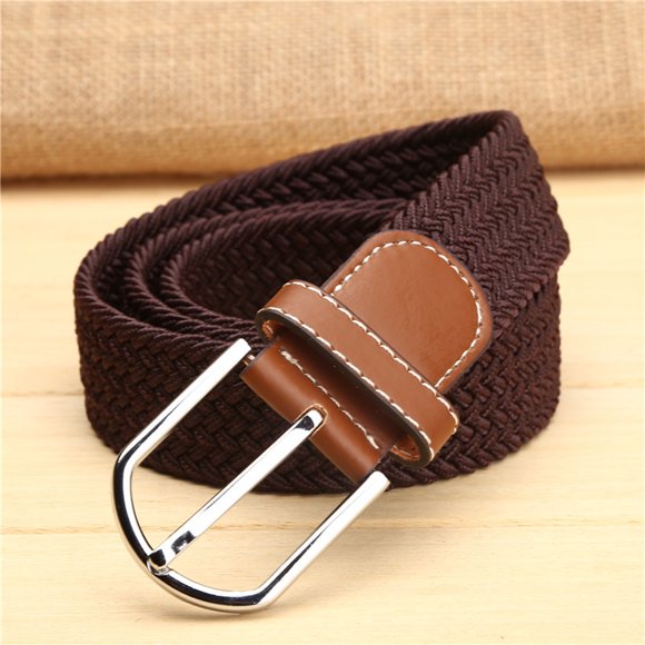 Belt Men Women Fashion Waist Belt Narrow Stretch Dress Belt Pants Belt Buckle Canvas Waistband Belt