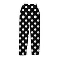 thumbnail image 5 of QATAINLAV Womens Plus Size Capri Pants Summer Casual Drawstring High Waist Wide Leg Cropped Trouser Trendy Polka Dot Print Beach Capris Pants Black XL Sales Today, 5 of 6
