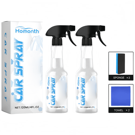 Car Spray, Upgraded Car Spray,Quick Spray & Wipe All Purpose Waterless Detailer, Better Than Any Car Detailing Kit - Clean, Shine, Protect Paint, Glass, Wheels, And Trim Without Pre-Washing