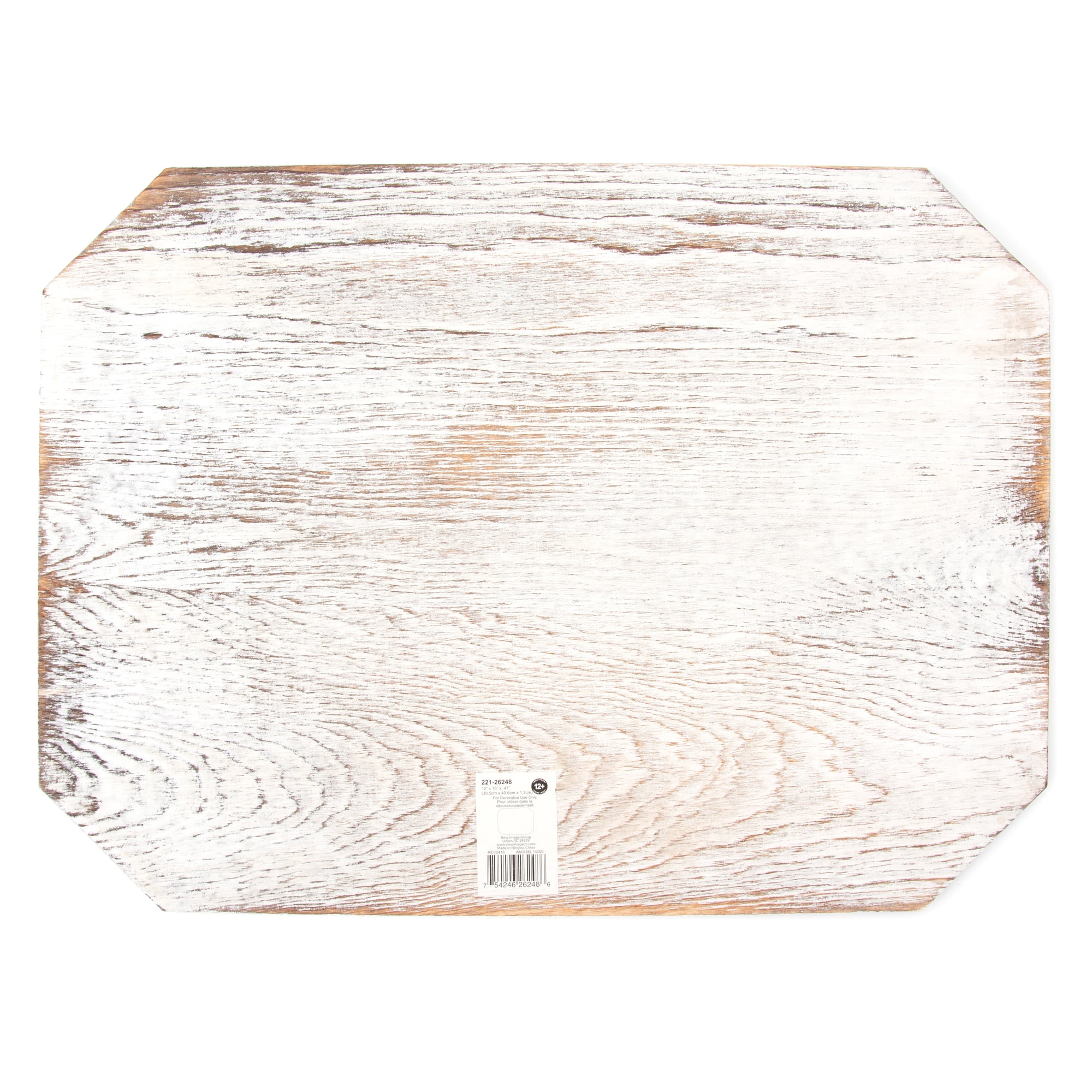 (3 pack) Cousin DIY Small Rectangular Whitewash Cutout Wood Plank for Rustic Craft Projects