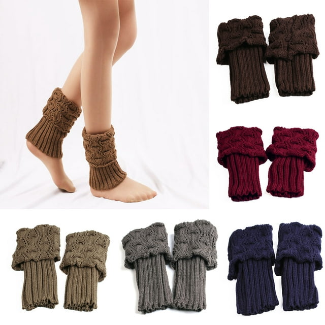 Cheers.US Girls Ladies Short Leg Warmers Socks Crochet Knitted Ankle ...